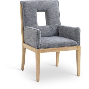 Meridian Furniture,Gwendolyn Linen Textured Fabric Dining Arm Chair - 1 of 4
