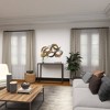 Metal Abstract Wall Decor with Round Mirror Accents Beige - Olivia & May: Iron Frame, Vertical Orientation, Spot Clean - 2 of 4