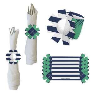Big Dot of Happiness Par-Tee Time - Golf - Birthday or Retirement Party Paper Napkin Holder - Napkin Rings - Set of 24 - 1 of 4
