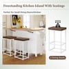 LOVMOR 50.3"Farmhouse Kitchen Island Set with Drop Leaf and 2 Seatings,White - 2 of 4