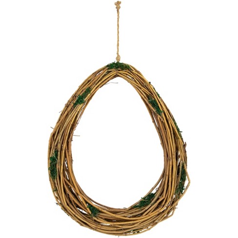 Northlight Natural Grapevine and Twig Oval Spring Wreath with Moss - 15.25" - image 1 of 4