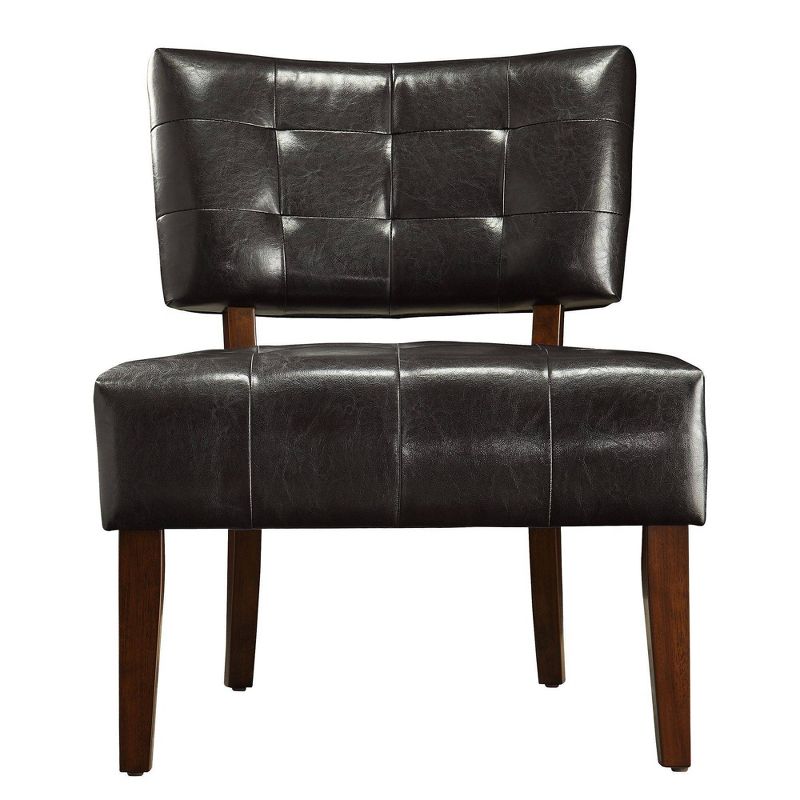 Redford Faux Leather Armless Accent Chair Brown - Inspire Q, 4 of 8