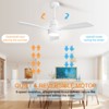 Sofucor Low Profile Ceiling Fan With Lights Remote Control 48'' Modern Wood Blade Ceiling Fan For Bedroom Living Room Indoor Outdoor Farmhouse Patio - 2 of 4