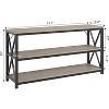 Industrial Long Console Table, 55 Inch 3-Tier Entryway Table with Storage Shelves, for Entryway, Hallway, Living Room, Bedroom - 2 of 4