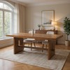 HomeRoots 75" Brown Solid Wood Trestle Base Dining Table - 2 of 4
