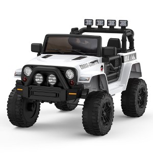 12V Kids Ride On Truck Car - 2 Speeds, Spring Suspension, Remote Control, LED Lights, MP3 Player, Safety Belt - 1 of 4