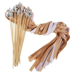 Unique Bargains Bell Ornament Wedding Birthday Party Ribbon Streamer Fairy Wands 24 Pcs - 1 of 4