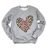 Simply Sage Market Leopard Baseball Heart Sweatshirt - M - Graphite - 3 of 4