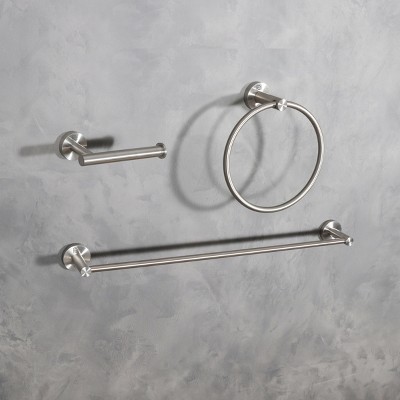 Alma Brushed Nickel 3-Piece Stainless Steel Bathroom Hardware Set