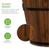Best Choice Products Set of 3 Rustic Wood Bucket Barrel Flower Garden Planters Set w/ Drainage Holes, Multiple Sizes - 4 of 4