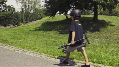 Black LED Light-Up Adjustable Kids' Kick Scooter