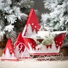 8"H  10"H and 11.5"H Sullivans Winter Scene Tree - Set of 3  Christmas Decor  Red - 3 of 4