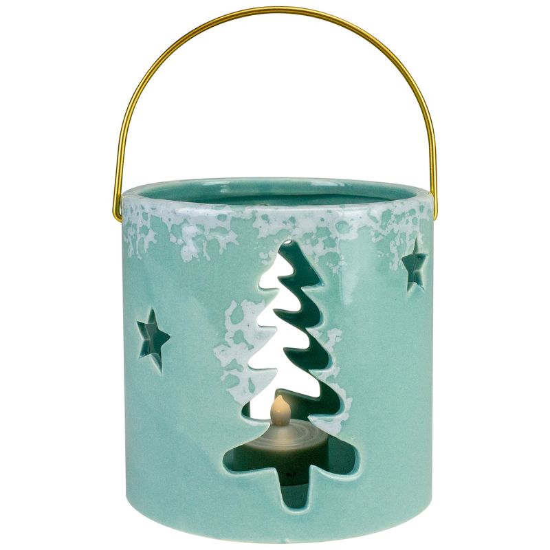 Northlight 4.25" Green Christmas Tree Cutout Tea Light Candle Holder, 3 of 7