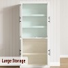 Tall Kitchen Pantry Storage Cabinet with 4 Glass Doors & Adjustable Shelves, Farmhouse Freestanding Pantry Cupboard for Dining Room, Living room - 3 of 4