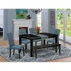 HomeStock 6-Piece Rectangle Black Finish Solid Wood Top Dining Table with 1 Bench, 4 Chairs - 2 of 4