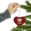 University of Chicago Primary Logo Heart Love Wood Christmas Tree Holiday Ornament - 3 of 3