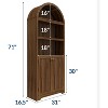 Homhougo 72" Modern White Arched Cabinet with Black Handles,5-Tier Wooden Pantry Cabinet with Double Doors & Adjustable Shelf,Freestanding Bookcase - 2 of 4