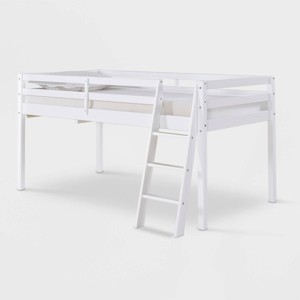 Twin Roxy Junior Kids' Loft Bed White - Bolton Furniture: Low Loft Bed, Brazilian Pine Frame, Unupholstered, All Ages - 1 of 2