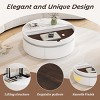 29'' Round MDF Wood Lift Top Coffee Table with Storage and Drawer for Small Spaces, Marble Pattern Coffee Table for Living Room-Coolbibila - 2 of 4