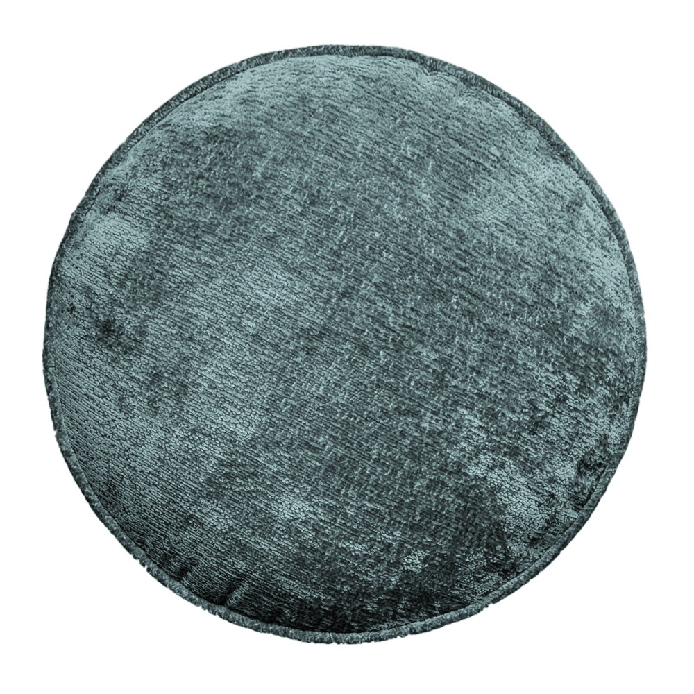 Photos - Pillow Edie@Home 16" Delmonico Chenille Round Throw  Cadet: Woven Polyester, Indoor Use, Sewn Seam Closure