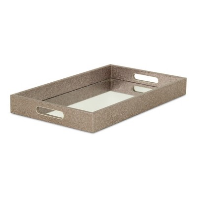 Cheung's Labai Shagreen Mirrored Tray Gray
