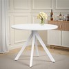 MAYEERTY 39-Inch Round Wooden Dining Table - Metal Frame, Fits 4-6 People for Kitchen, Dining & Living Room (White) - 3 of 4
