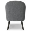 Storm Fabric Mid-Century Modern Accent Chair with Solid Rubberwood Frame, Removable Cushioned Seat and Angled Legs - 4 of 4
