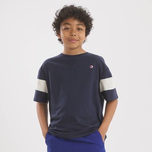 Champion NAVY 12 シャツ M フットボールtシャツ Champion Boys' Oversized Varsity T-Shirt - Navy Blue M : Target