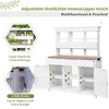 65.7''H Garden Potting Bench Table with Hutch, Outdoor Patio Storage Workstation with Storage Shelves, Drawers & Cabinets - ModernLuxe - 3 of 4