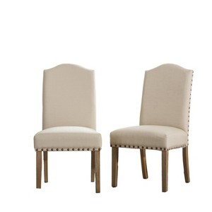 NicBex Set of 2 Dining Chair Modern Nailhead Trim Upholstered Side Chair with Solid Wood Legs for Kitchen,Dining Room - 1 of 4