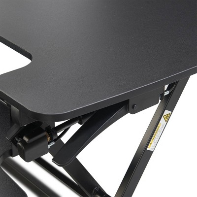 Large Black Adjustable Standing Desk Converter with Keyboard Tray