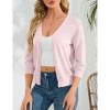 Coolmee Women's Cropped Cardigan 3/4 Sleeve Lightweight Crochet Shrug Hollowed Out Knit Sweater Tops - 2 of 4