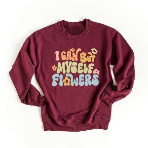 Simply Sage Market Women's Graphic Sweatshirt I Can Buy Myself Flowers Colorful - 1 of 4