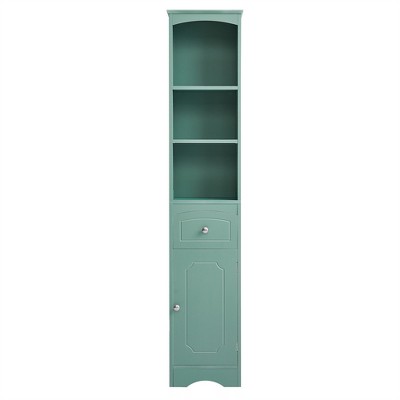 OUTSUPPLY Tall Bathroom Cabinet, Freestanding Storage Cabinet with Drawer, MDF Board, Adjustable Shelf