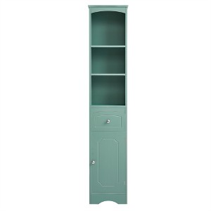 OUTSUPPLY Tall Bathroom Cabinet, Freestanding Storage Cabinet with Drawer, MDF Board, Adjustable Shelf - 1 of 4