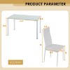 FDW Dining Table Set Glass for Small Spaces Kitchen Table and Chairs for 4 Table with Chairs Home Furniture Rectangular Modern - 4 of 4