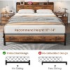 King Size Bed Frame with Charging Station and USB Ports, with Wooden Headboard and Footboard, with 2 USB Ports & 2 AC Outlets, Retro Brown - 3 of 4
