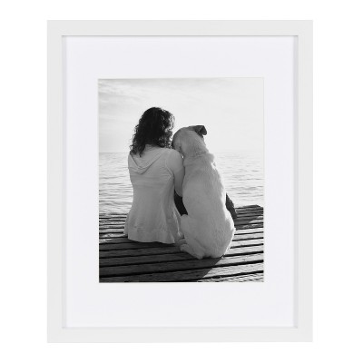White Wood 11x14 Matted Picture Frame Set of 4