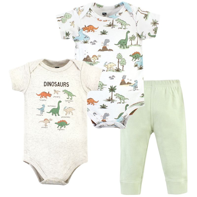 Hudson Baby Cotton Bodysuit and Pant Set, Dinosaur Adventures Short-Sleeve, 1 of 6