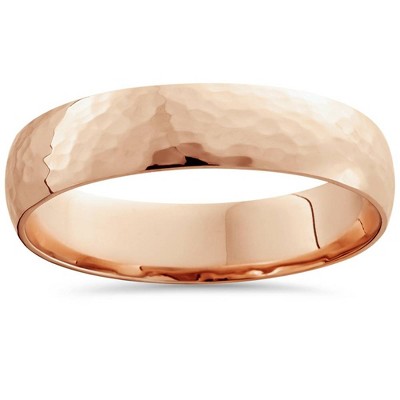 Pompeii3 Hammered Wedding Band 14K Rose Gold