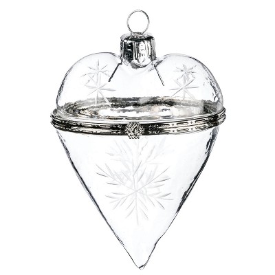 Sullivans Heart Box Ornament 3.75"H Clear