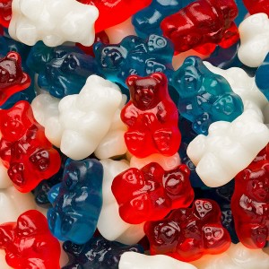 100 Pcs Patriotic Candy Red, White, and Blue Freedom Gummi Bears (1 lb) - 4th of July - 1 of 1
