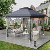 Gazebo Outdoor Pop up, Canopy Tent with Curtains, Mosquito Netting, for Patio, Backyard Party, 2-Tiered Vented Top - 2 of 4