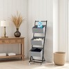 SEVOBAL Rolling Laundry Hamper Sorter Freestanding Laundry Hamper with 3 Adjustable Storage Baskets for Bedroom Laundry, Gray, 22.62"*15.02"*3.51" - 3 of 4