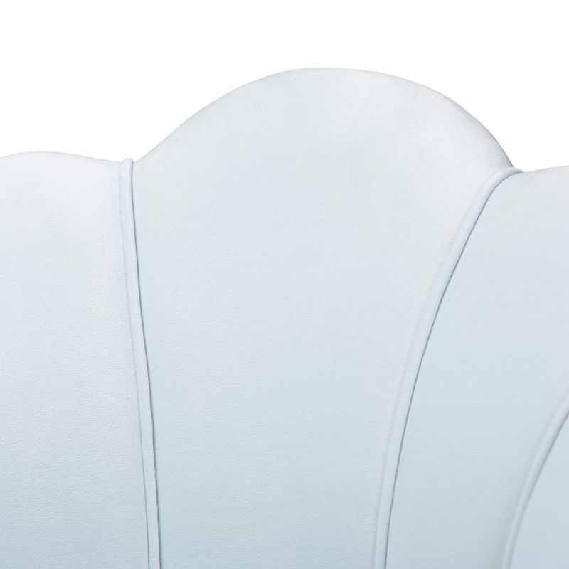 Cinzia Velvet Upholstered Seashell Shaped Accent Chair - Baxton Studio, 6 of 13