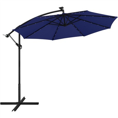 Yaheetech 10 Ft Patio Offset Umbrella with Crank & Cross Base
