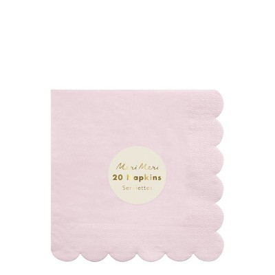 Large x16 Meri Meri Pretty Iridescent Pink & White Birthday Party Paper Napkins 