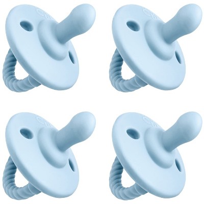 Pacifier 4 pack Soother for Newborns 100% Food Grade Soft Silicone by Comfy Cubs