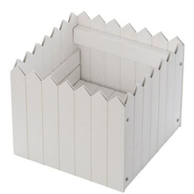 Traditional Square White Vinyl Outdoor Planter Box, 10.5"