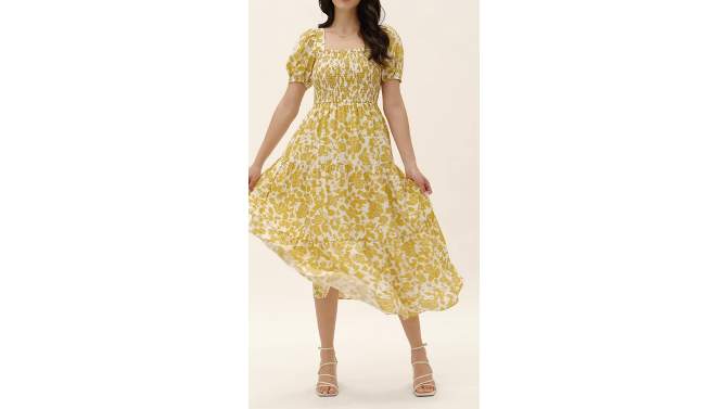 August Sky Women's Smocked Floral Midi Dress, 2 of 8, play video